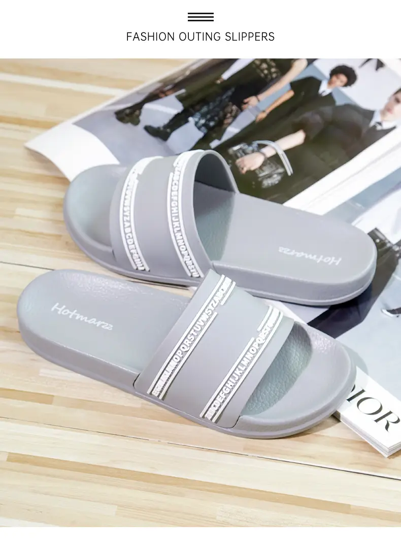 Hotmarzz Heima Couple's One-Word Slip-on New Non-Slip Home Slip-on Bathroom Slippers — feature 9