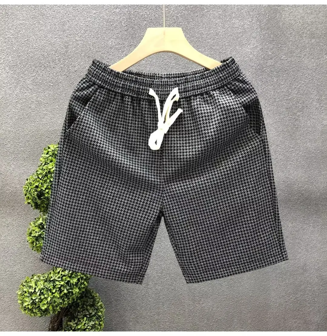 Men's Black Waffle Shorts Casual Western Style — feature 13