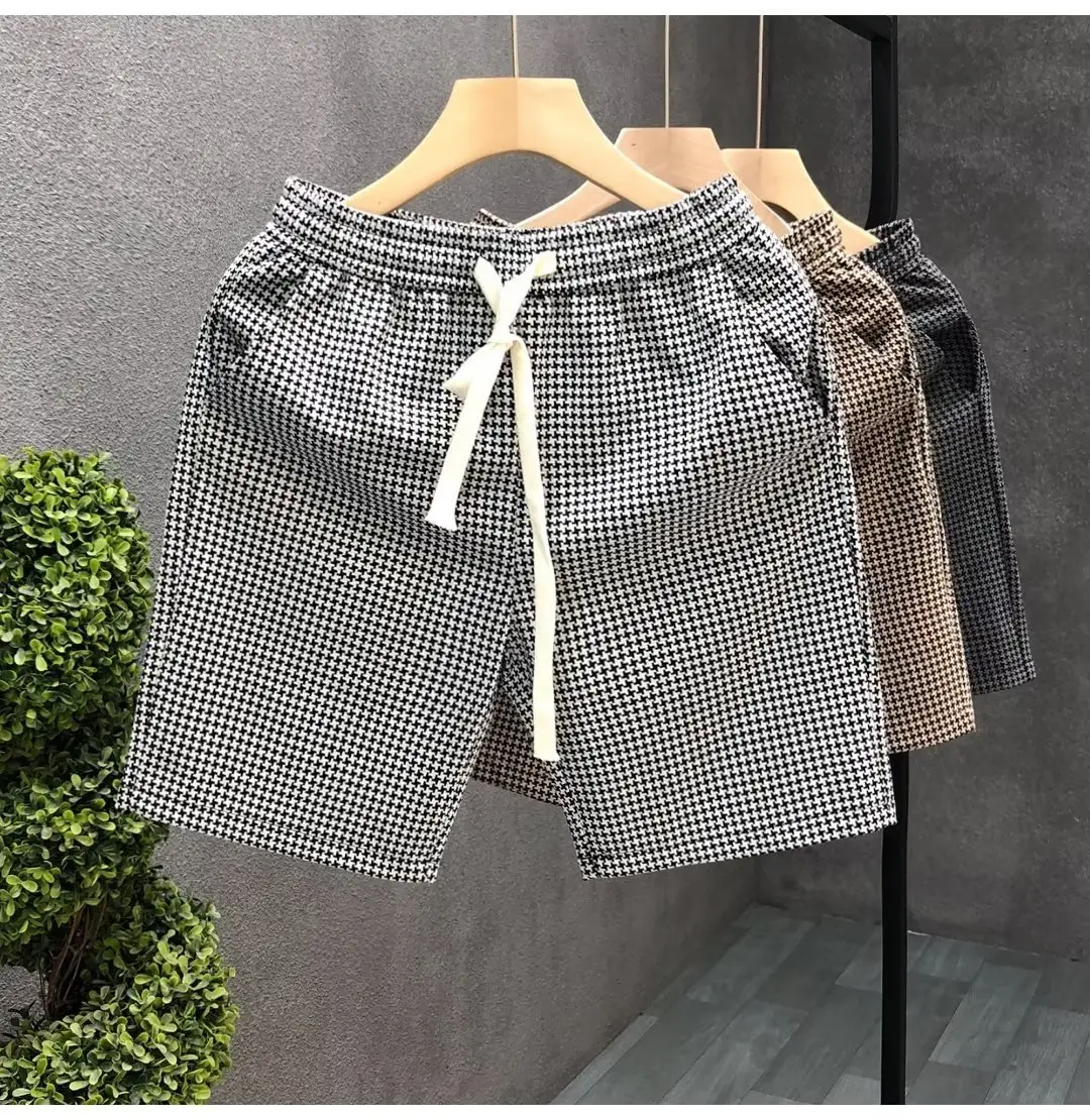 Men's Black Waffle Shorts Casual Western Style — feature 2