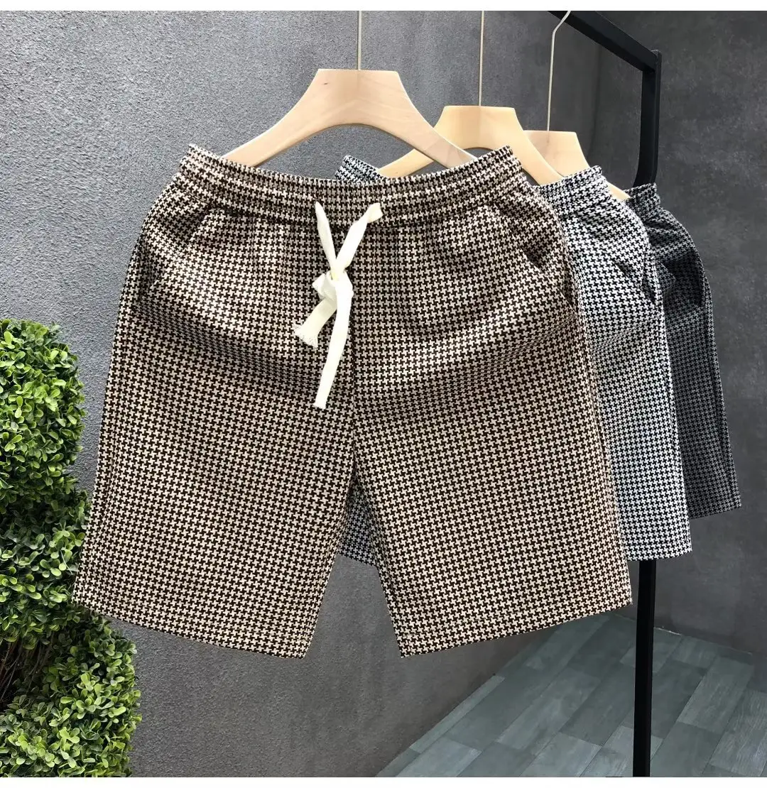 Men's Black Waffle Shorts Casual Western Style — feature 4