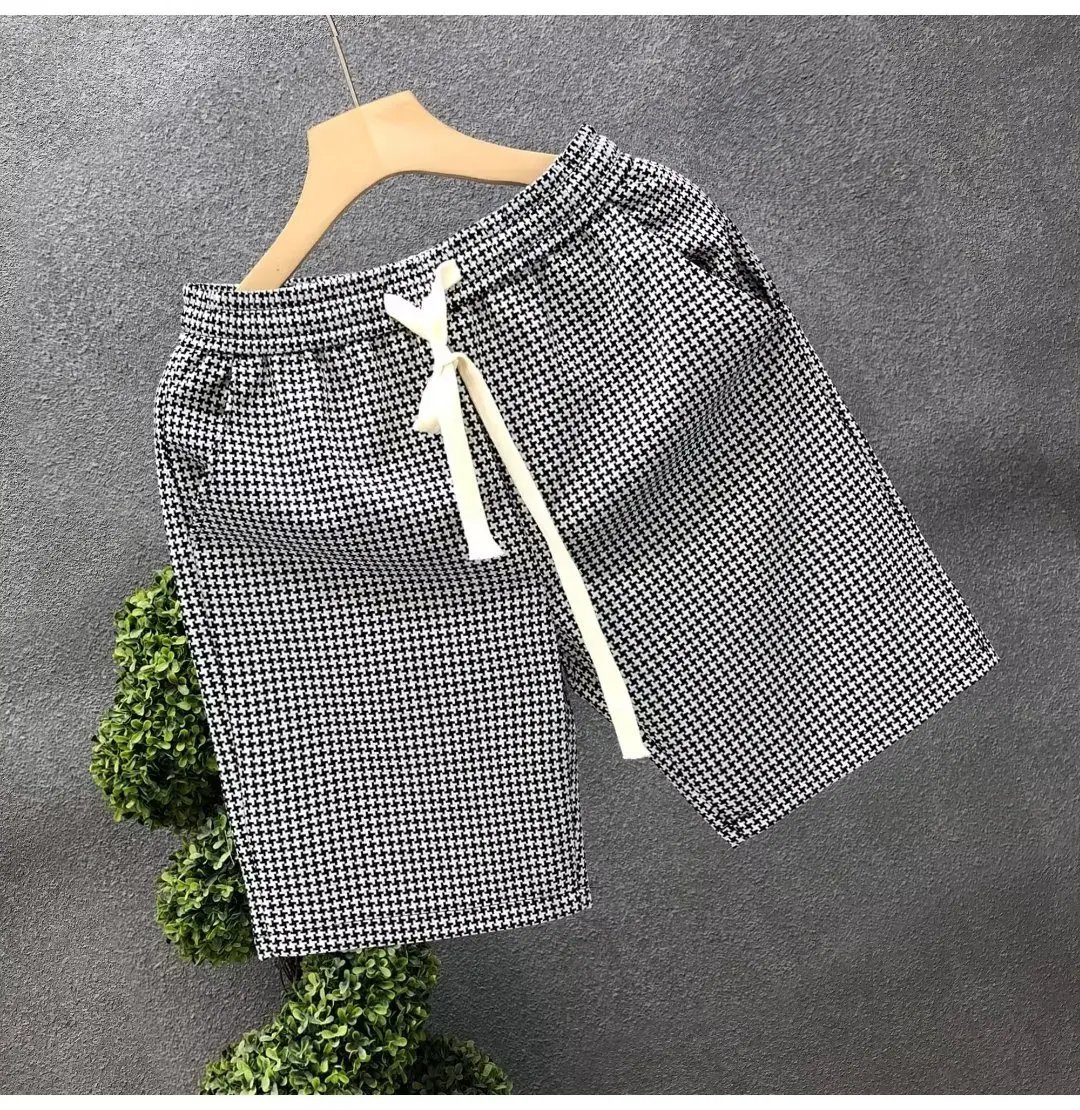 Men's Black Waffle Shorts Casual Western Style — feature 8