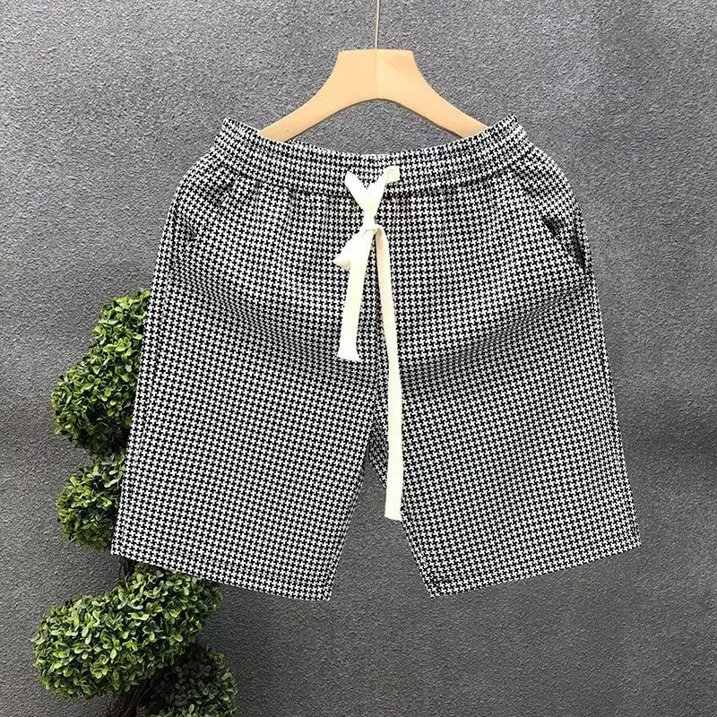 Men's Black Waffle Shorts Casual Western Style - Image 2