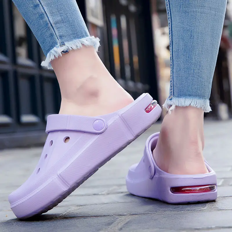 Women's Black Air Cushion Outdoor Slippers