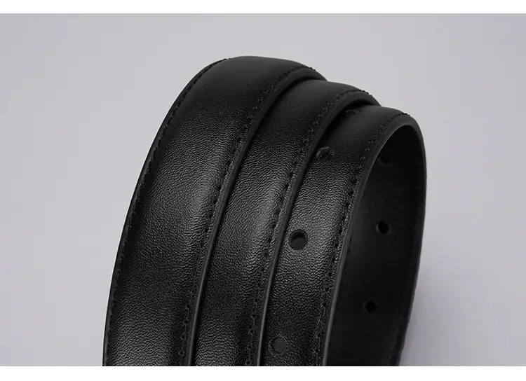 Women's Black Brown Gold Buckle Belt for Summer Matching Skirt — feature 17