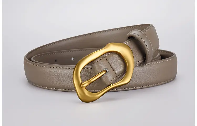 Women's Black Brown Gold Buckle Belt for Summer Matching Skirt — feature 21