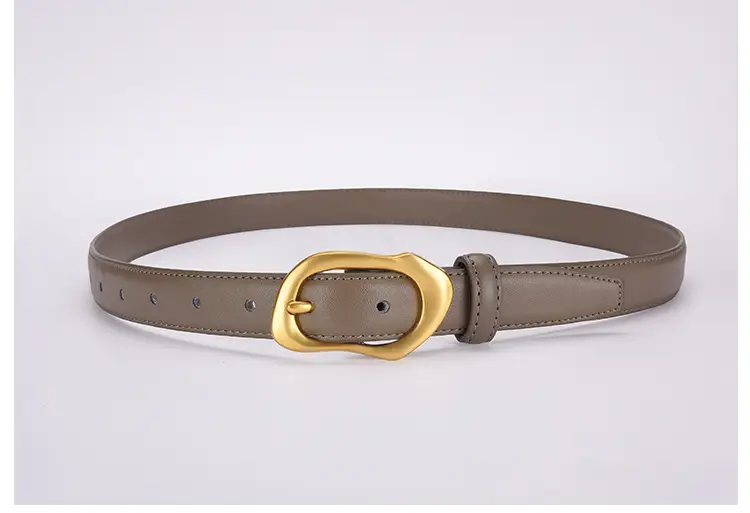 Women's Black Brown Gold Buckle Belt for Summer Matching Skirt — feature 38