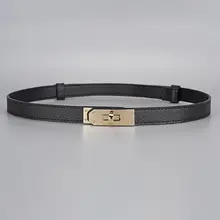 Women's Black Brown Gold Buckle Belt for Summer Matching Skirt — feature 7