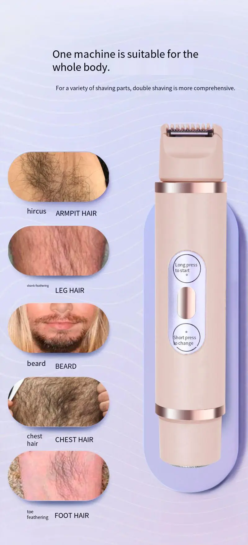 Double Head Electric Mini Shaver for Women — feature 5