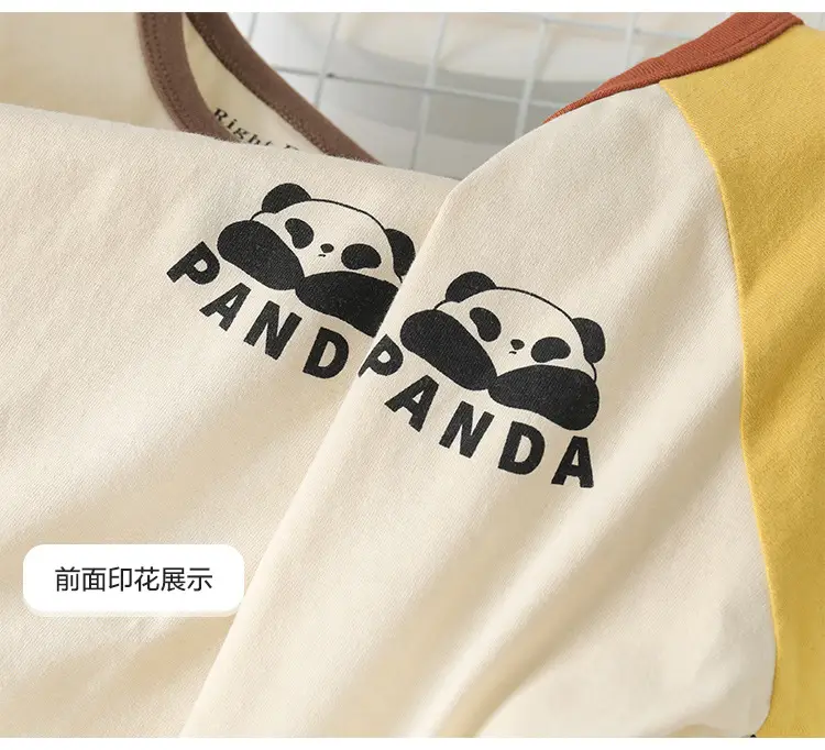 Right European Boys T-Shirt Panda Print Spring Autumn Baby Base Shirt β feature 13