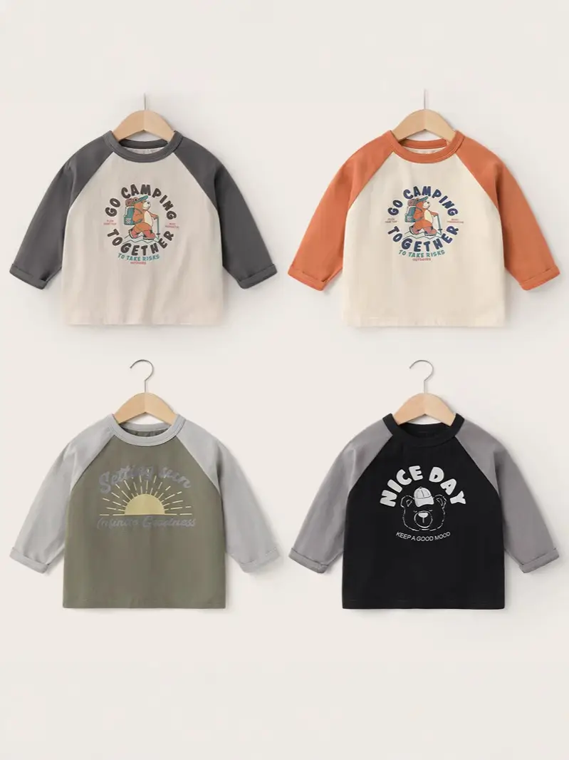 Kids Nice Day T-Shirt Black Grey Cotton Long Sleeve - Image 4
