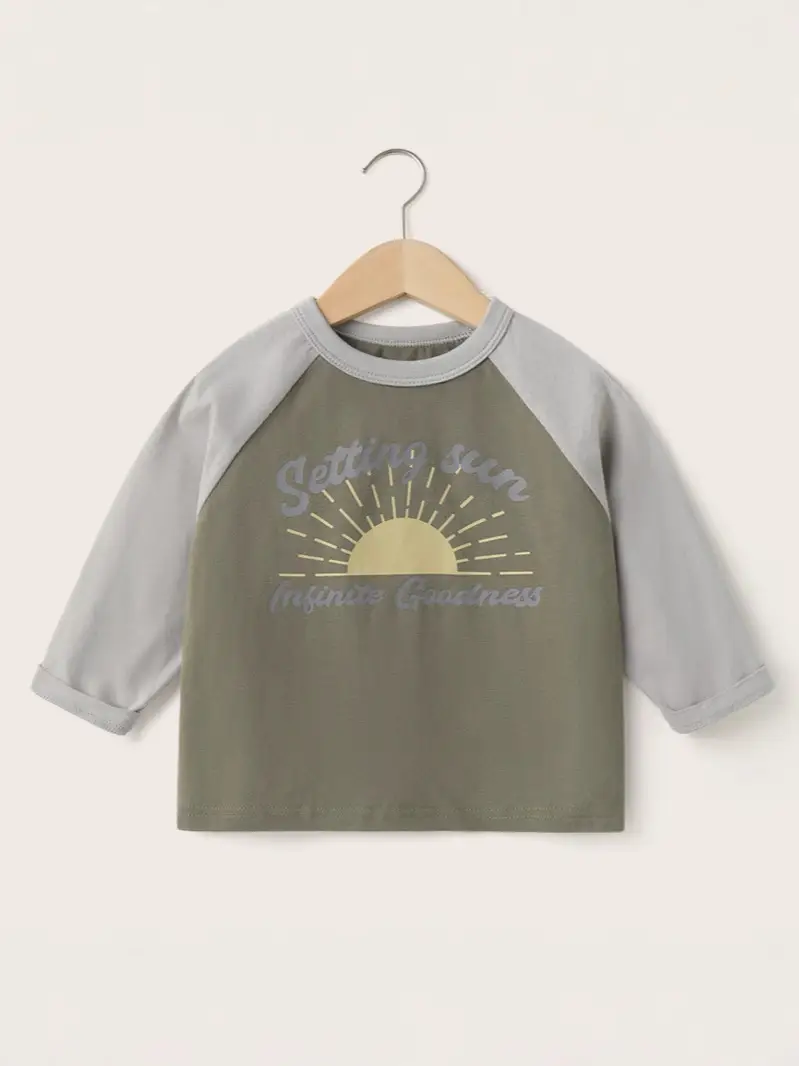 Kids Nice Day T-Shirt Black Grey Cotton Long Sleeve - Image 7