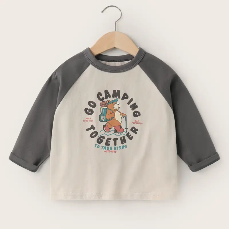 Kids Nice Day T-Shirt Black Grey Cotton Long Sleeve - Image 2