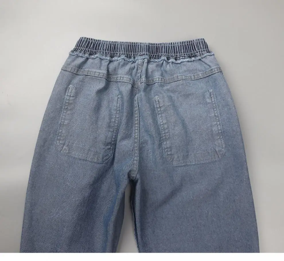 Men Cotton Denim Cropped Jeans Summer Casual — feature 11