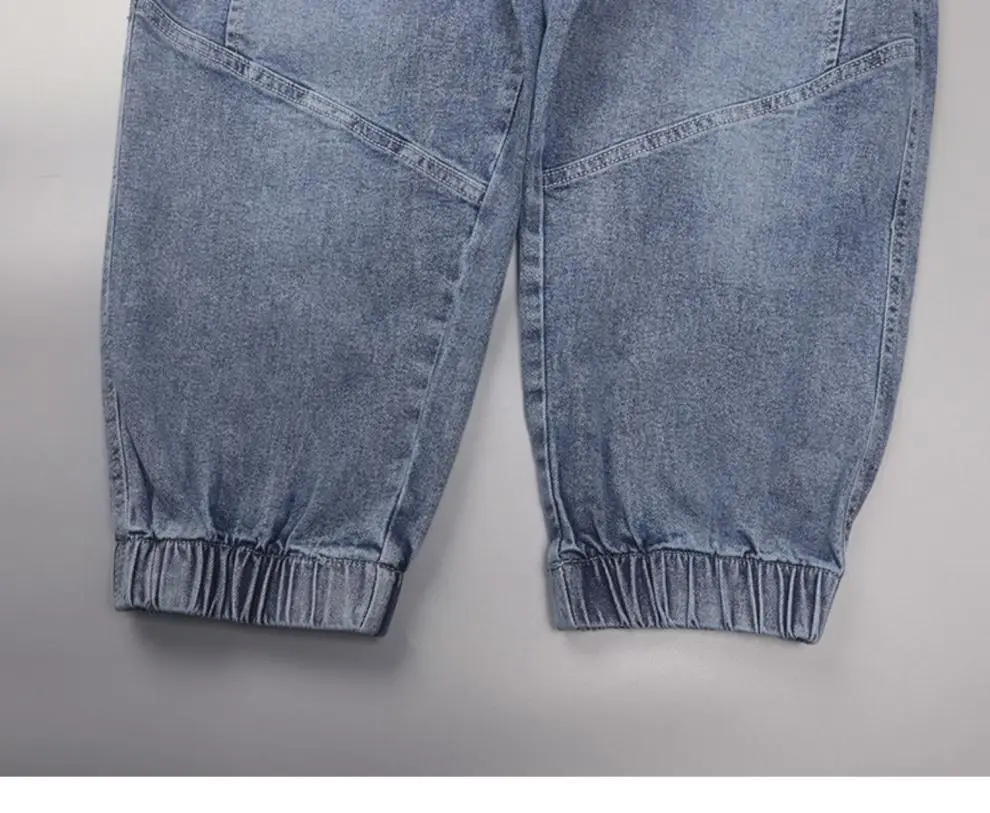 Men Cotton Denim Cropped Jeans Summer Casual — feature 7