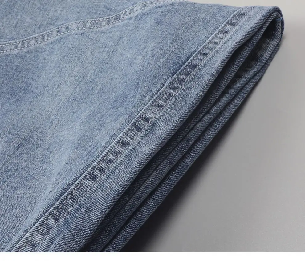 Men Cotton Denim Cropped Jeans Summer Casual — feature 8