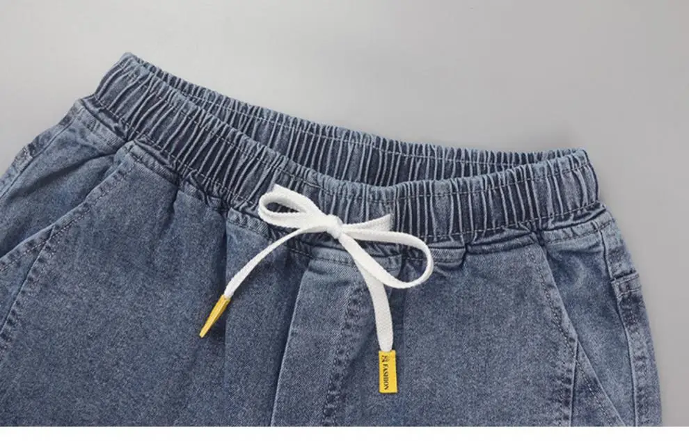 Men Cotton Denim Cropped Jeans Summer Casual — feature 9