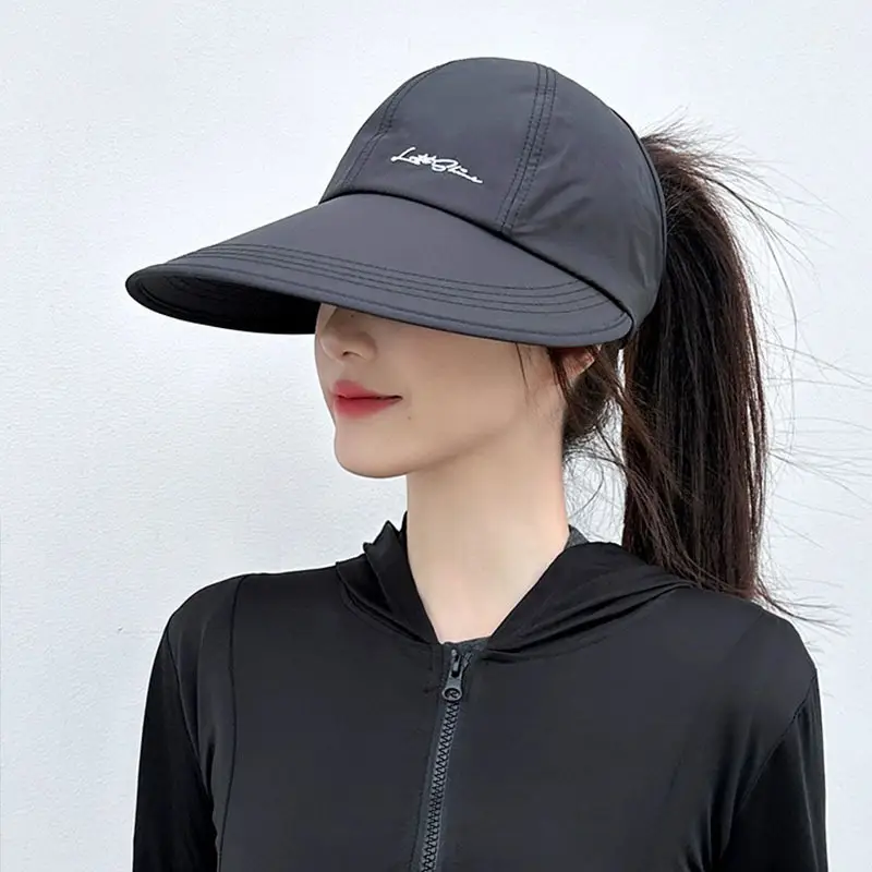 Women Anti-UV Sun Hat Black Large Brim