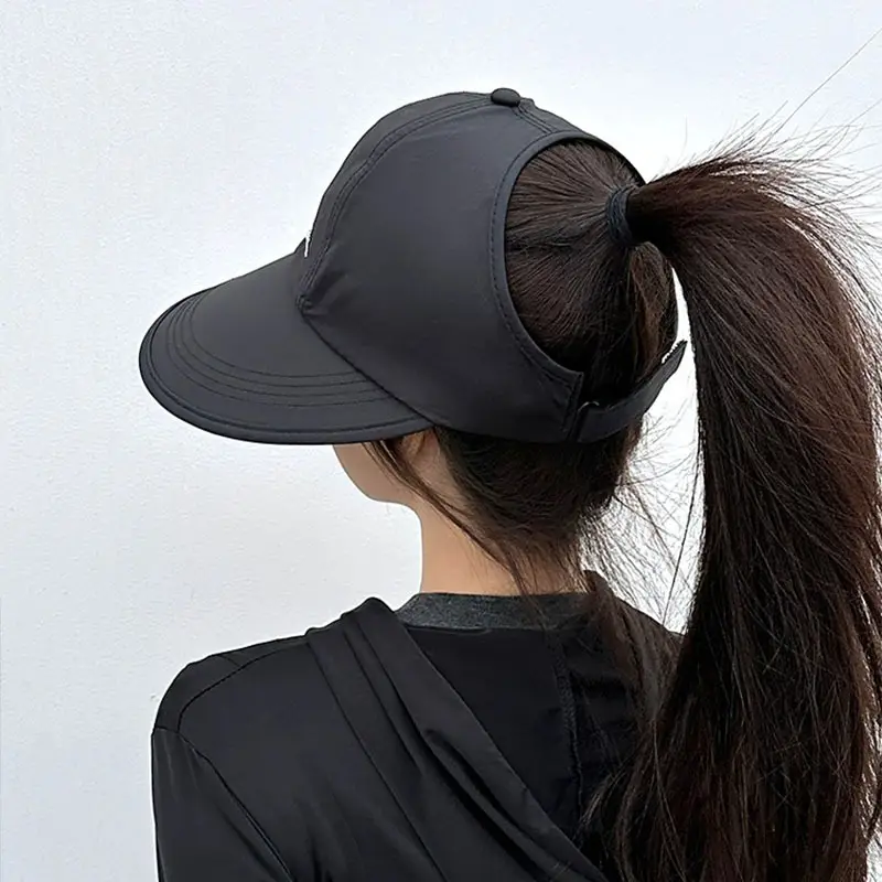 Women Anti-UV Sun Hat Black Large Brim