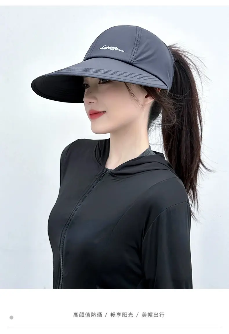 Women Anti-UV Sun Hat Black Large Brim — feature 16