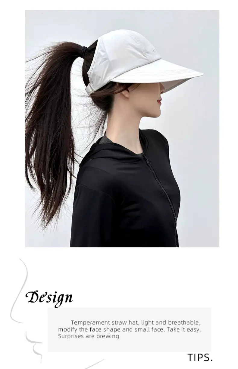 Women Anti-UV Sun Hat Black Large Brim — feature 5
