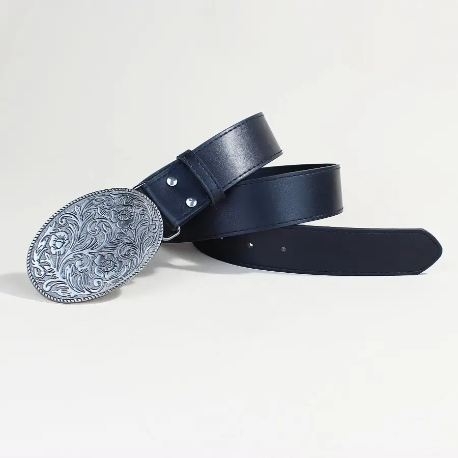 Vintage Metal Buckle Belt for Men Western Dress Shirt — feature 11