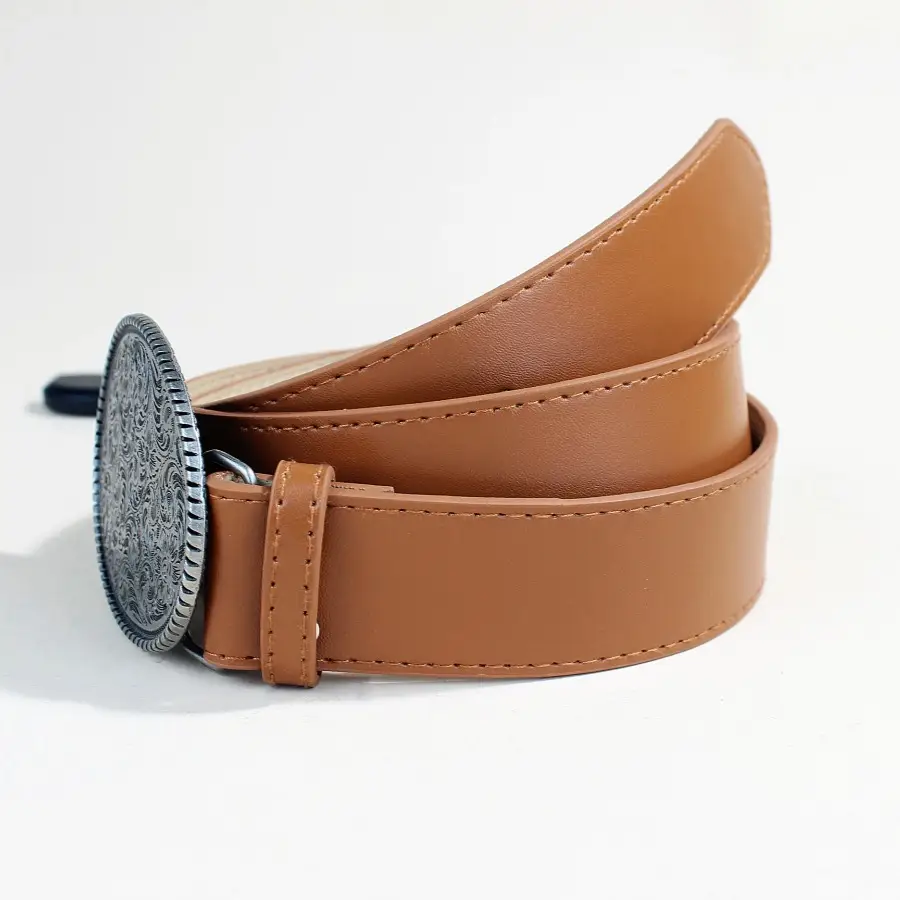 Vintage Metal Buckle Belt for Men Western Dress Shirt — feature 7