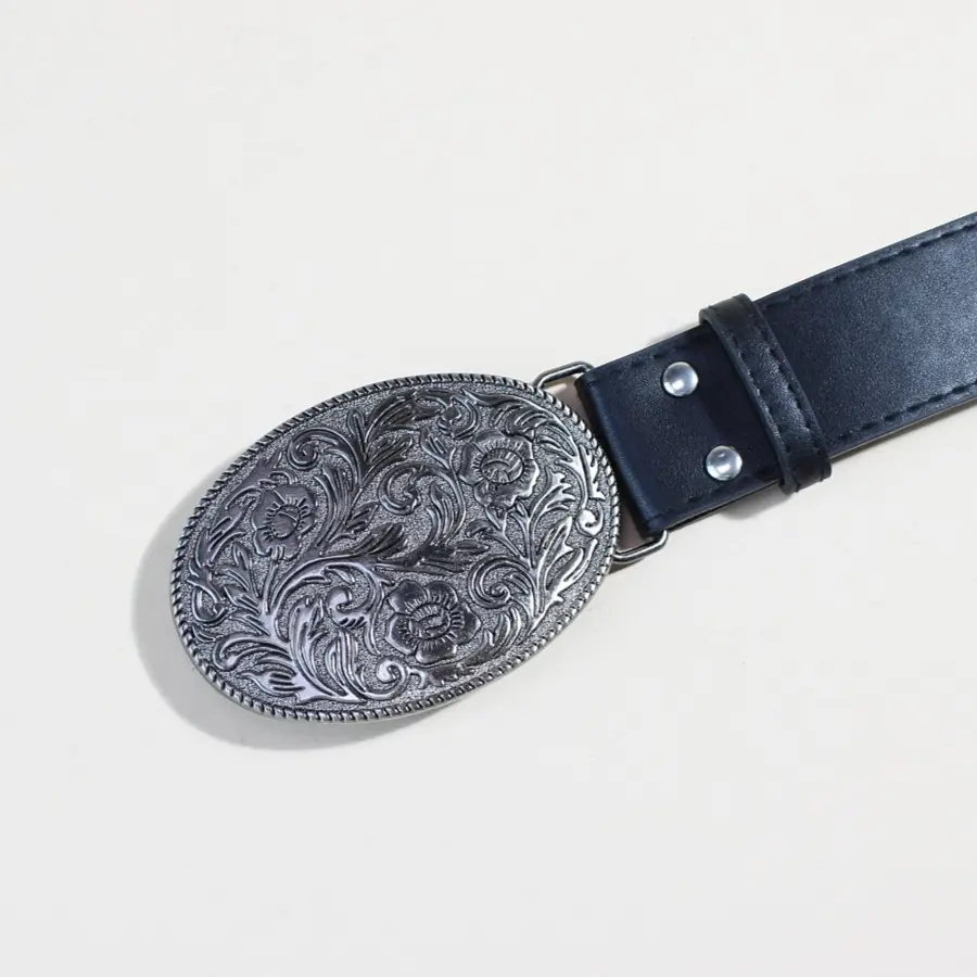 Vintage Metal Buckle Belt for Men Western Dress Shirt — feature 8
