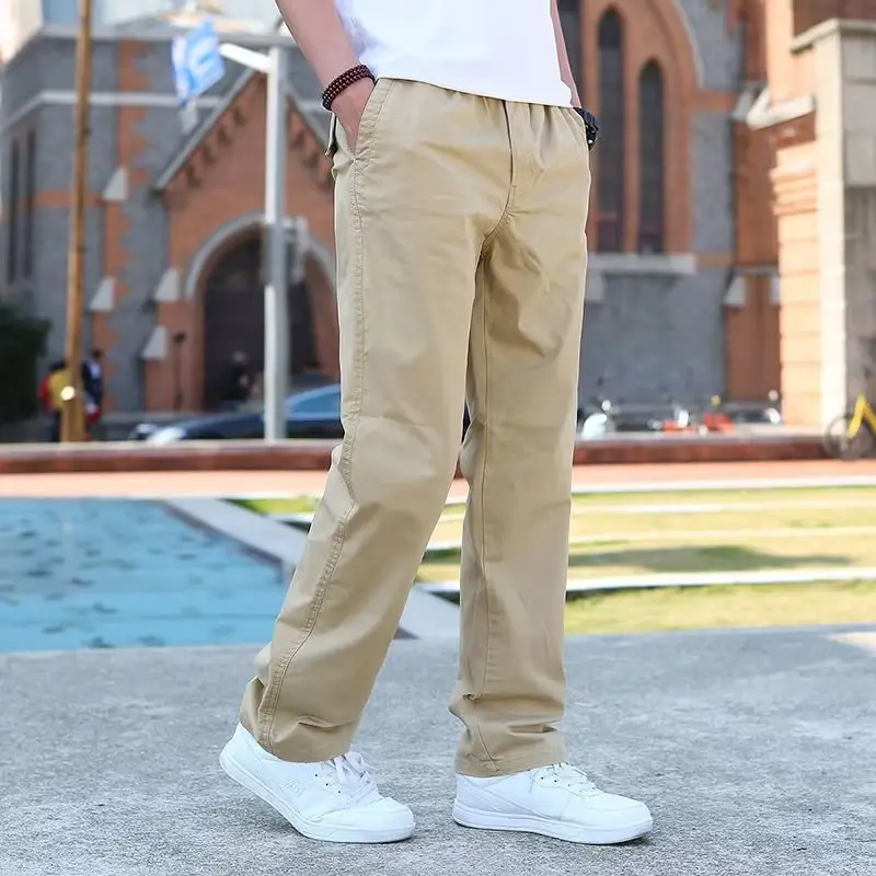 Men's Green Straight Casual Pants 2024 New Summer - Image 4
