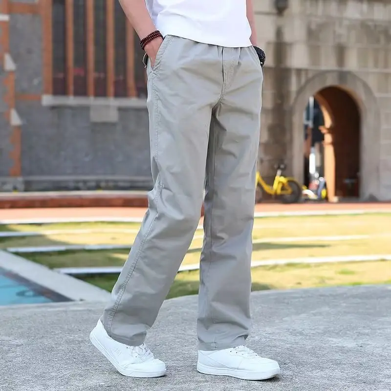Men's Green Straight Casual Pants 2024 New Summer - Image 2