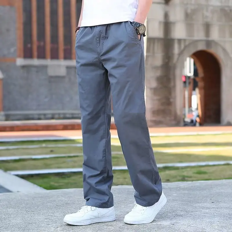 Men's Green Straight Casual Pants 2024 New Summer - Image 3