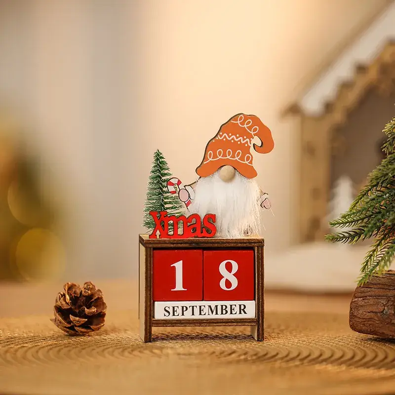 Christmas Faceless Old Man Calendar Ornament Wooden DIY Decor — feature 7