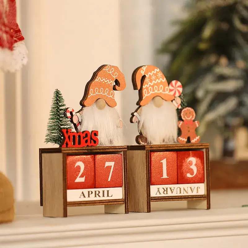 Christmas Faceless Old Man Calendar Ornament Wooden DIY Decor — feature 9