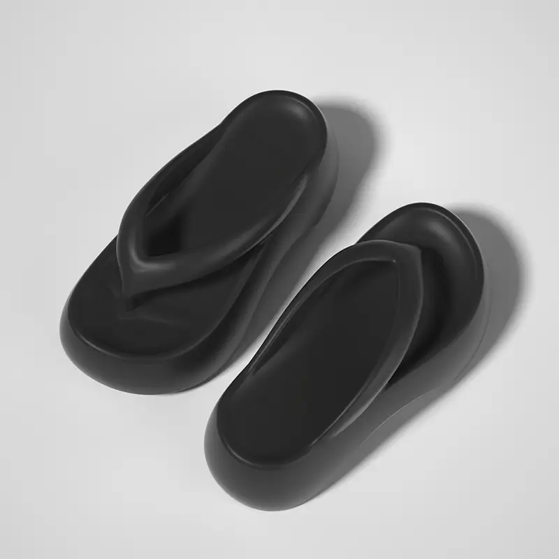7.0cm Slip-on Feeling Thick Bottom Slippers Women's Outer Wear Summer New Korean Style Clip Flip-flops Casual High Heel Slippers