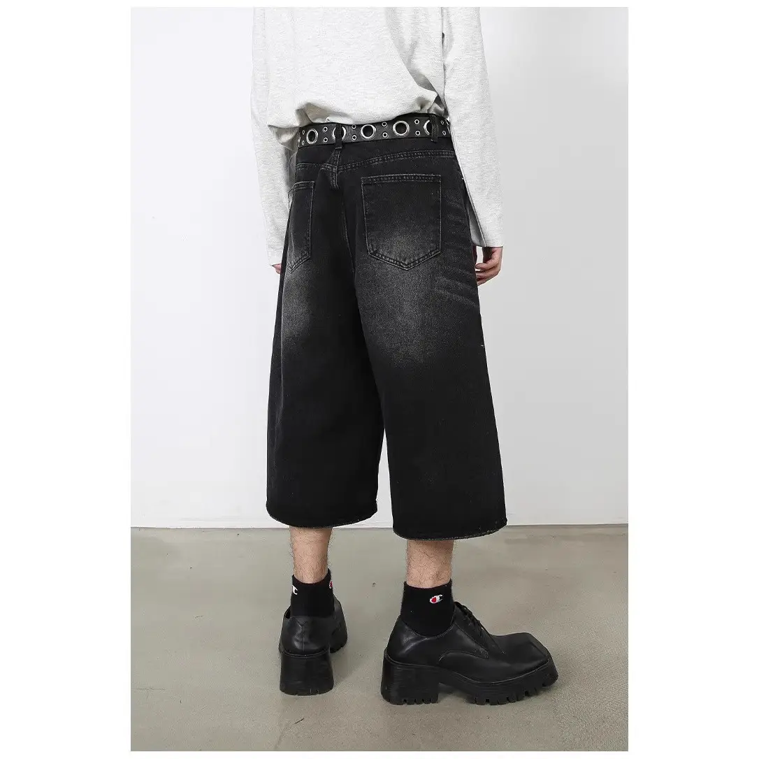 American Style Washed Denim Shorts Men