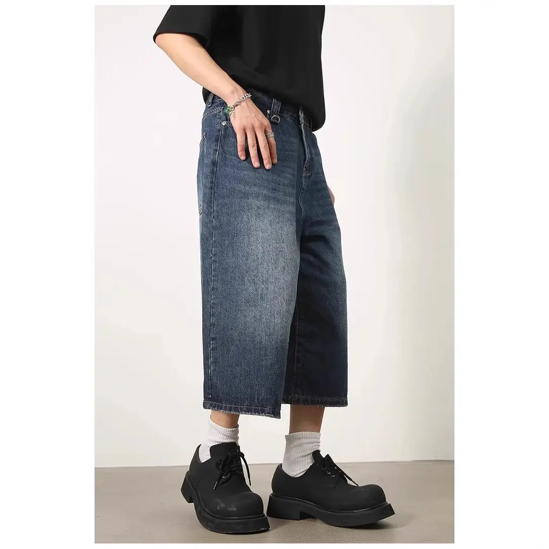 American Style Washed Denim Shorts Men