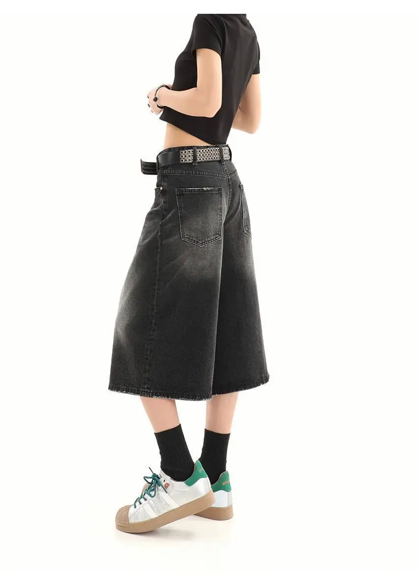 American Style Washed Denim Shorts Men — feature 17