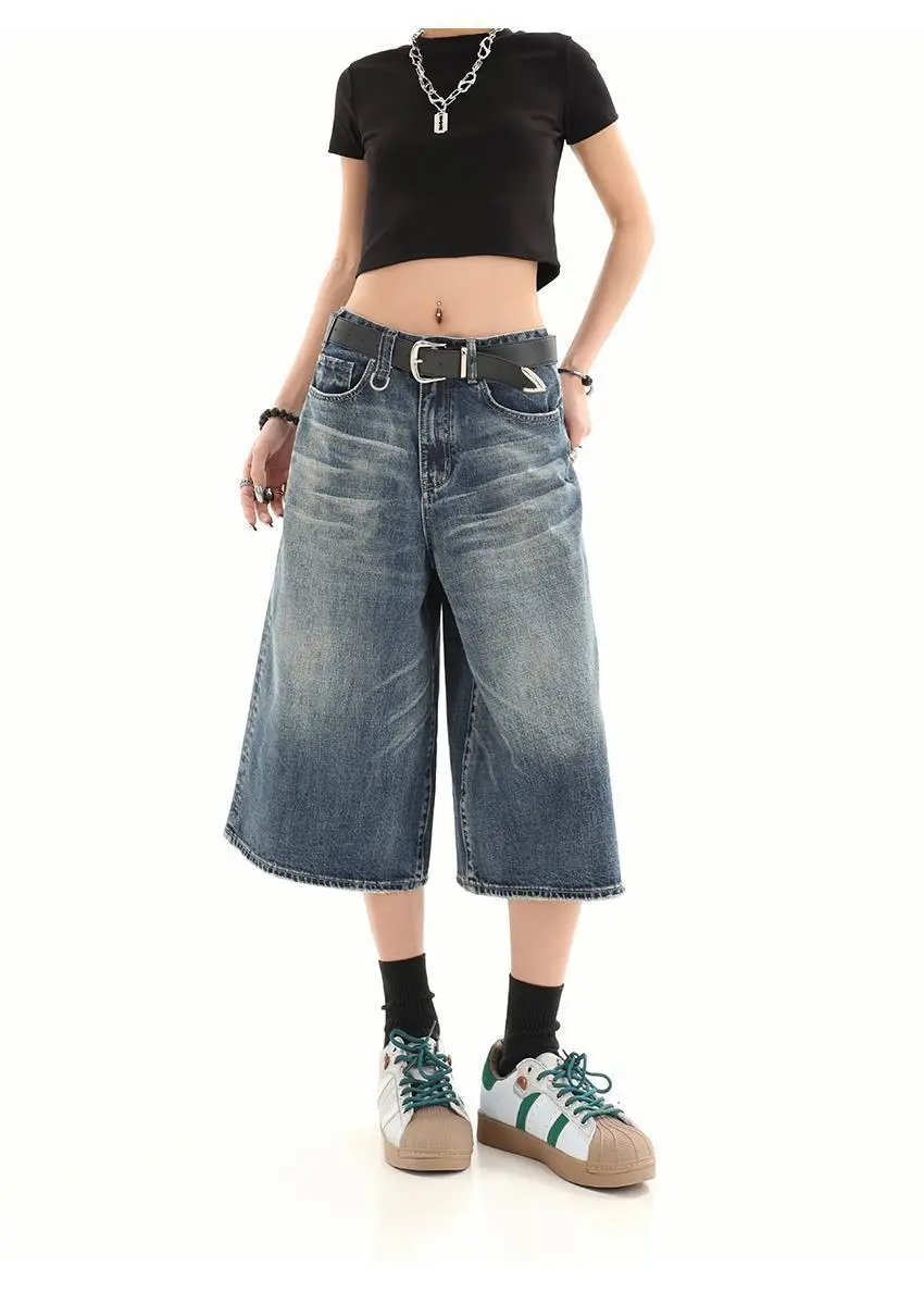 American Style Washed Denim Shorts Men — feature 9