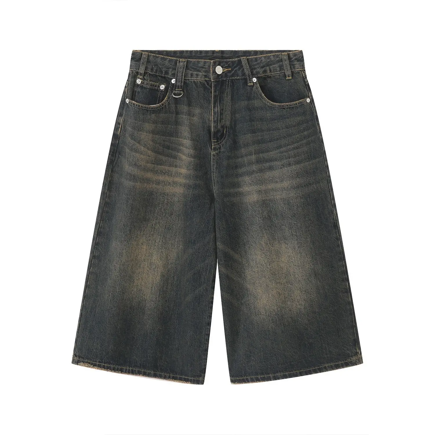 American Style Washed Denim Shorts Men