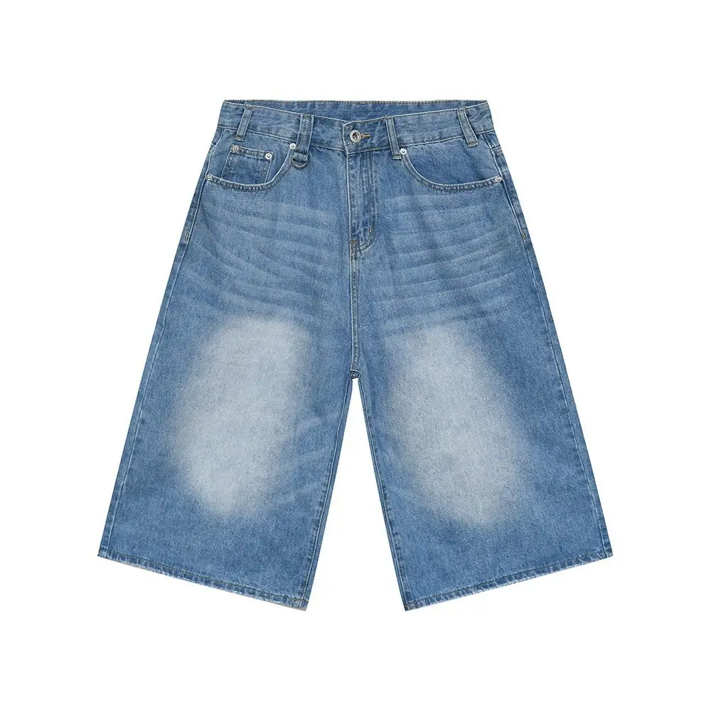 American Style Washed Denim Shorts Men