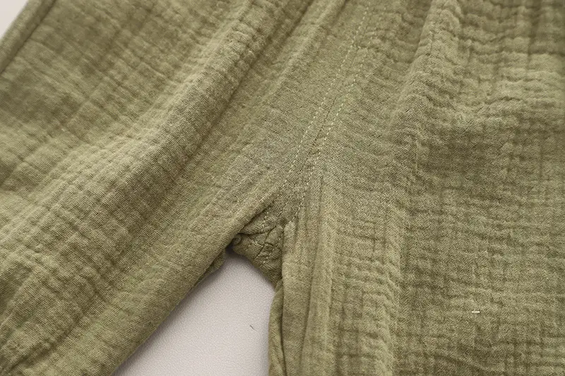 Boys Summer Casual T-Shirt Shorts Set Light Green Olive — feature 11