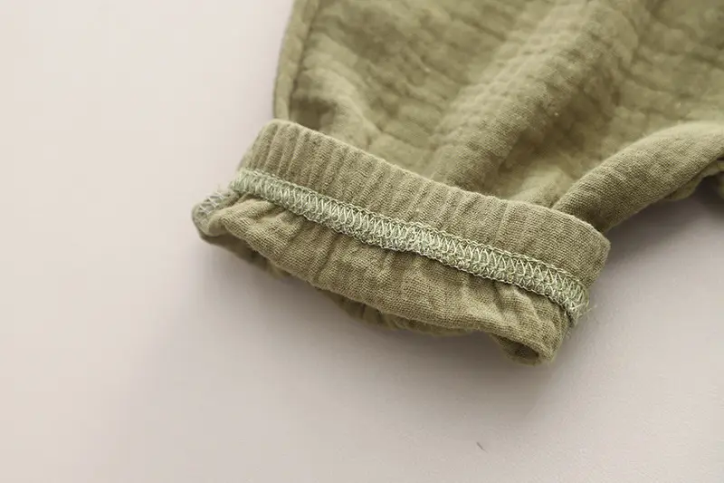 Boys Summer Casual T-Shirt Shorts Set Light Green Olive — feature 13