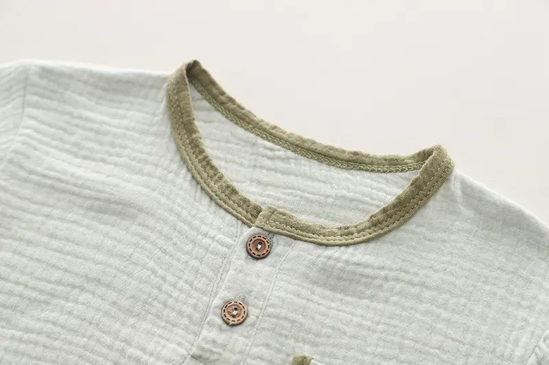 Boys Summer Casual T-Shirt Shorts Set Light Green Olive — feature 5
