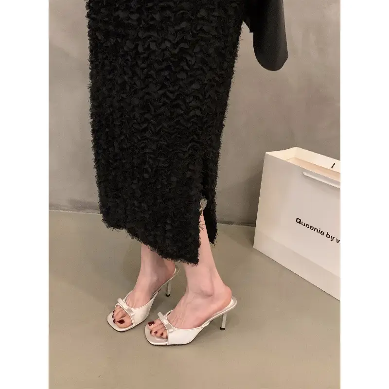 Pink High Heel French Small Sandals Fairy Shoes 2024 New Summer Fashion Outwear Elegant Niche Sandals