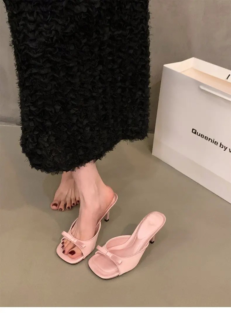 Pink High Heel French Small Sandals Fairy Shoes 2024 New Summer Fashion Outwear Elegant Niche Sandals — feature 1