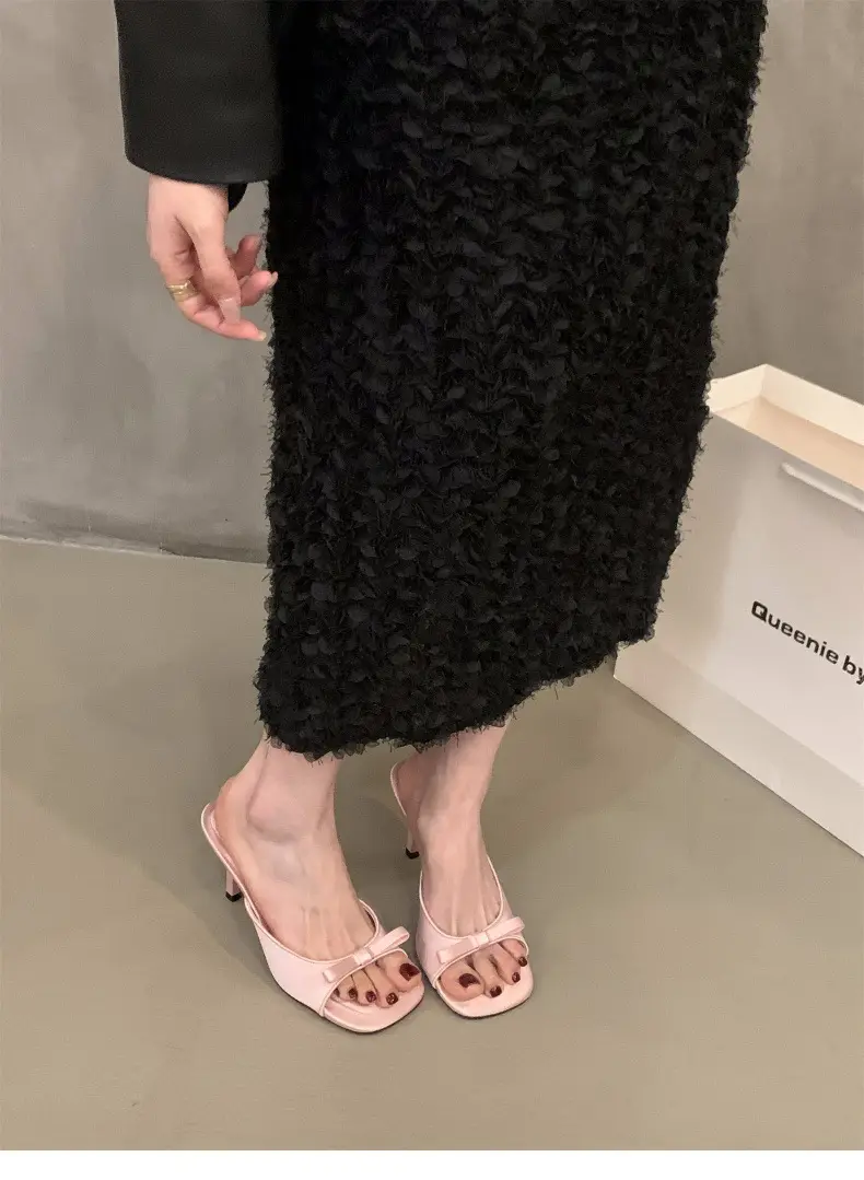 Pink High Heel French Small Sandals Fairy Shoes 2024 New Summer Fashion Outwear Elegant Niche Sandals — feature 5
