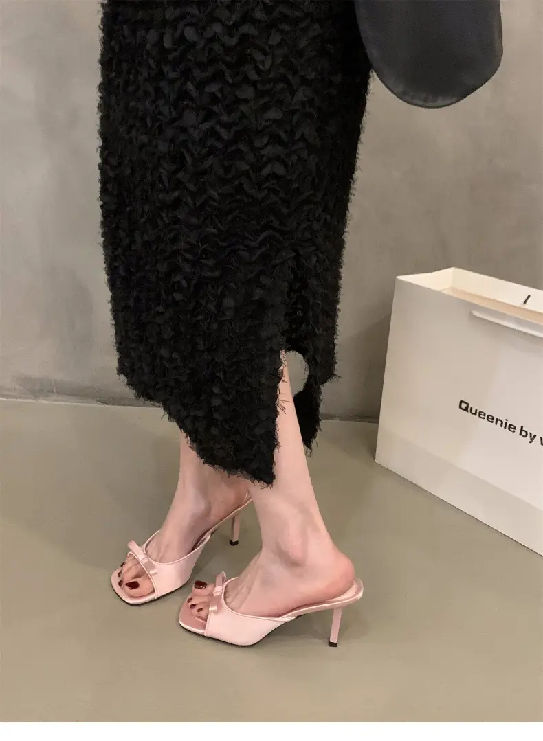Pink High Heel French Small Sandals Fairy Shoes 2024 New Summer Fashion Outwear Elegant Niche Sandals — feature 6