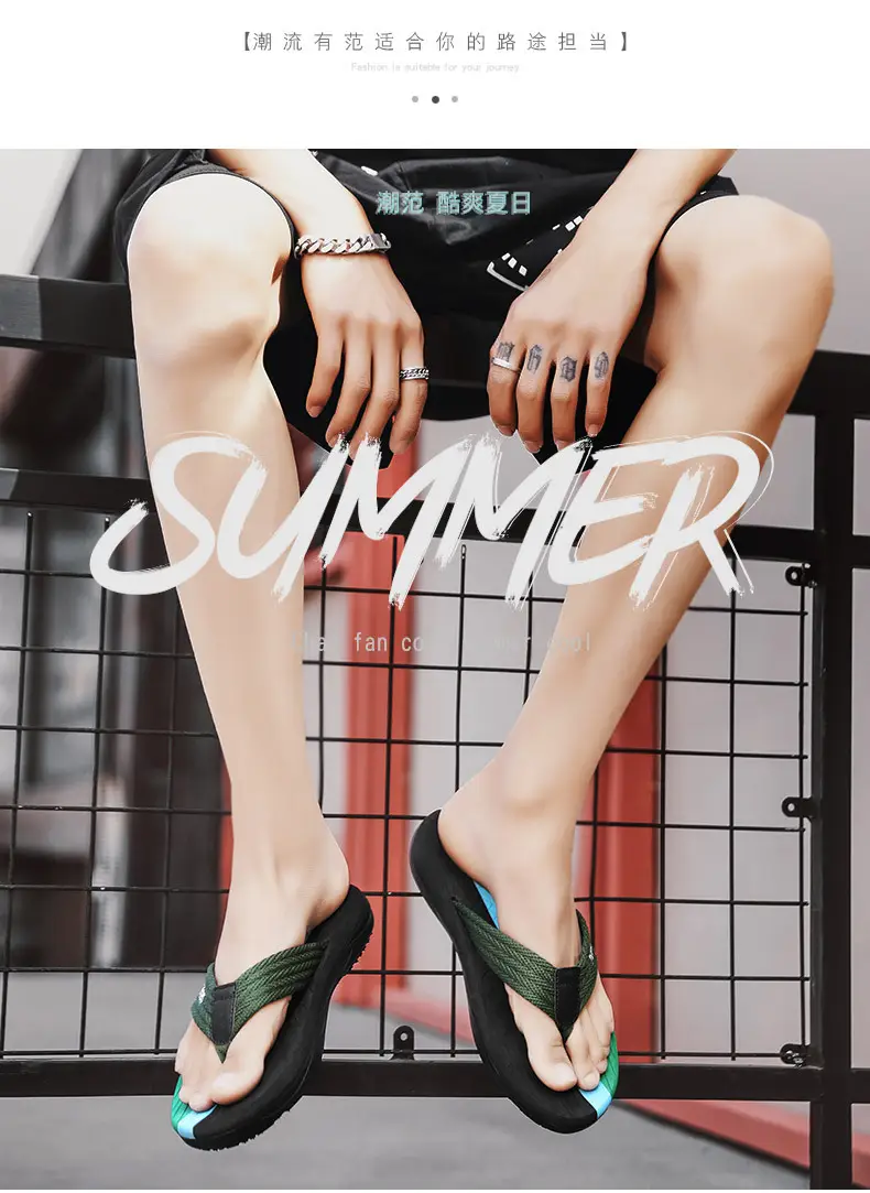 Slippers Men's Summer New Thick Bottom Trendy Casual Men's Beach Flip-Flops Outdoor Wear Men's Sandals — feature 1