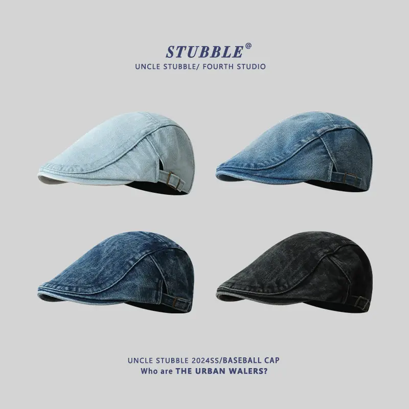 Vintage Wash Water Denim Forward Cap Men Women Adjustable All-match — feature 1