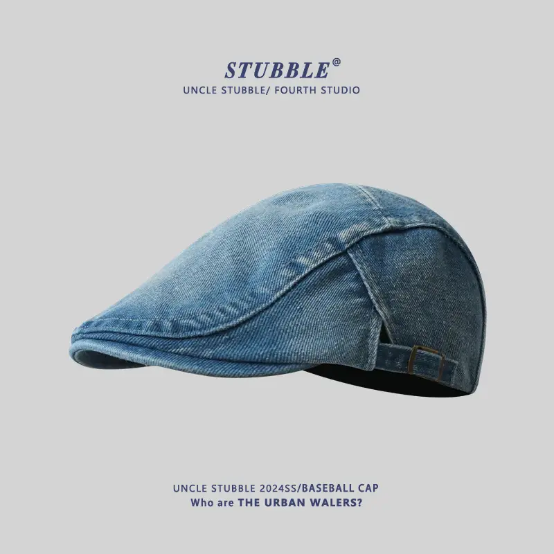 Vintage Wash Water Denim Forward Cap Men Women Adjustable All-match - Image 2