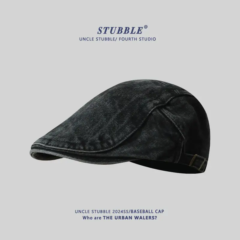 Vintage Wash Water Denim Forward Cap Men Women Adjustable All-match - Image 4